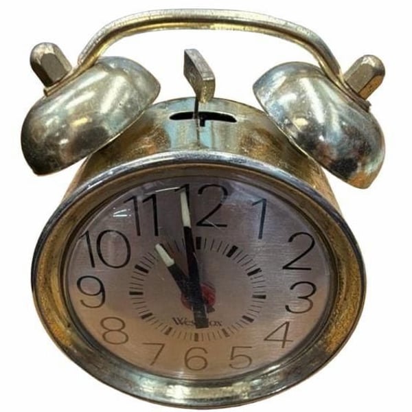 Westclox Baby Belle Twin Bell Wind Up Alarm Clock Gold Tone