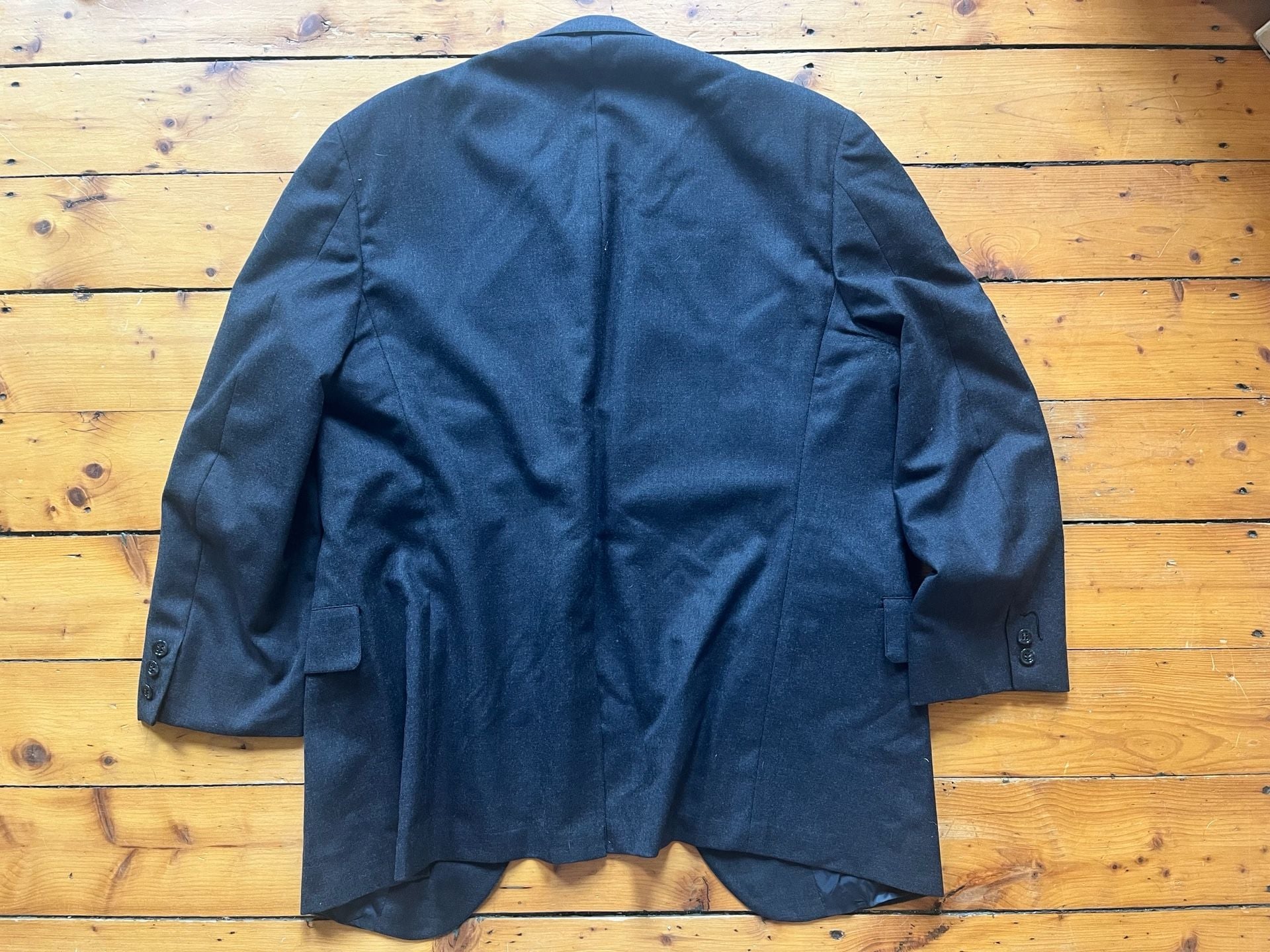 Brooks Brothers Wool Blazer Sport Coat Charcoal Grey Three Button 44R USA Made 11
