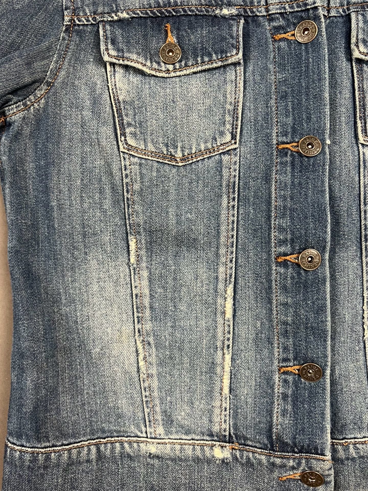 Paige Denim Jacket Size S Blue Distressed 7