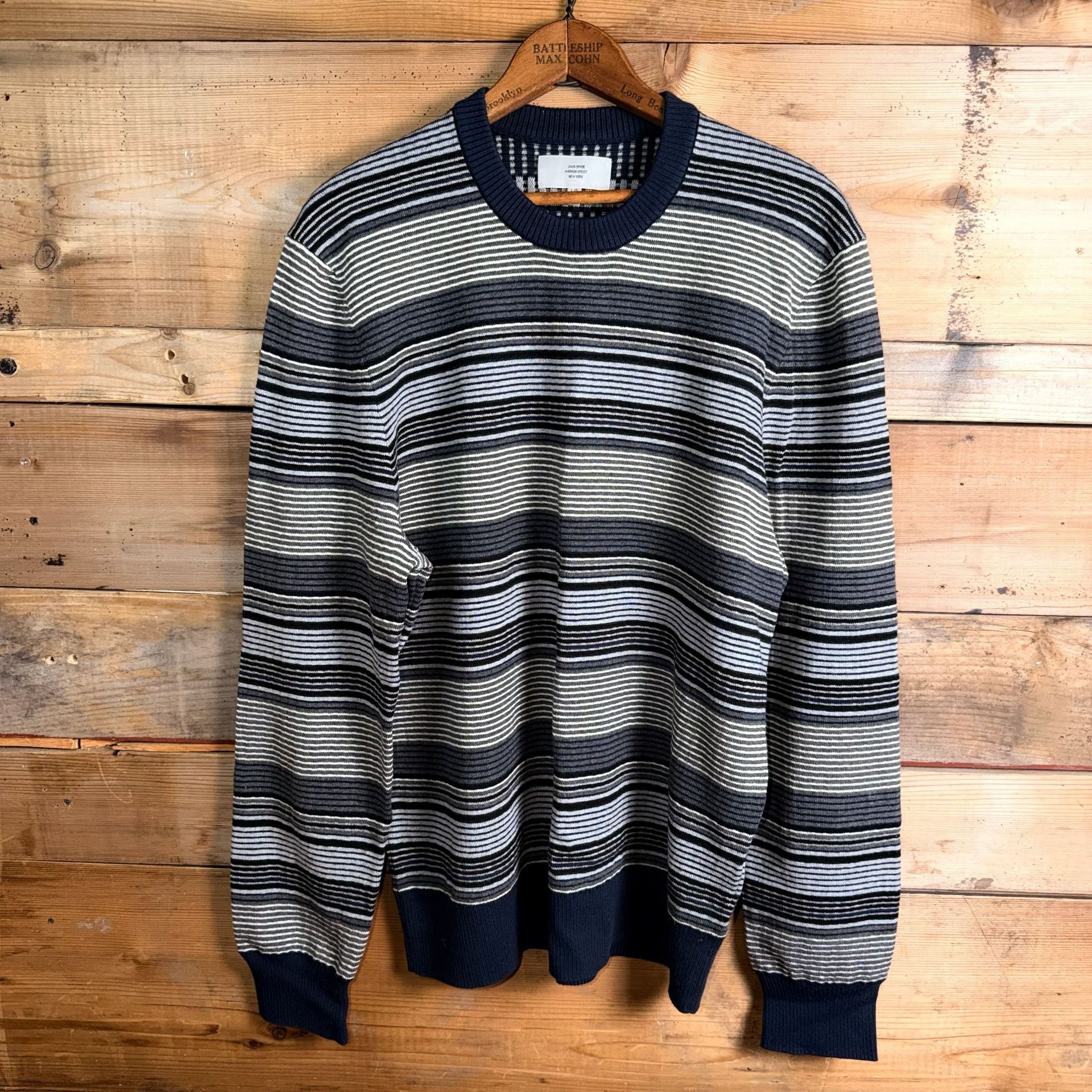 Jack Spade Striped Crewneck Sweater Multi-Color Size L 2