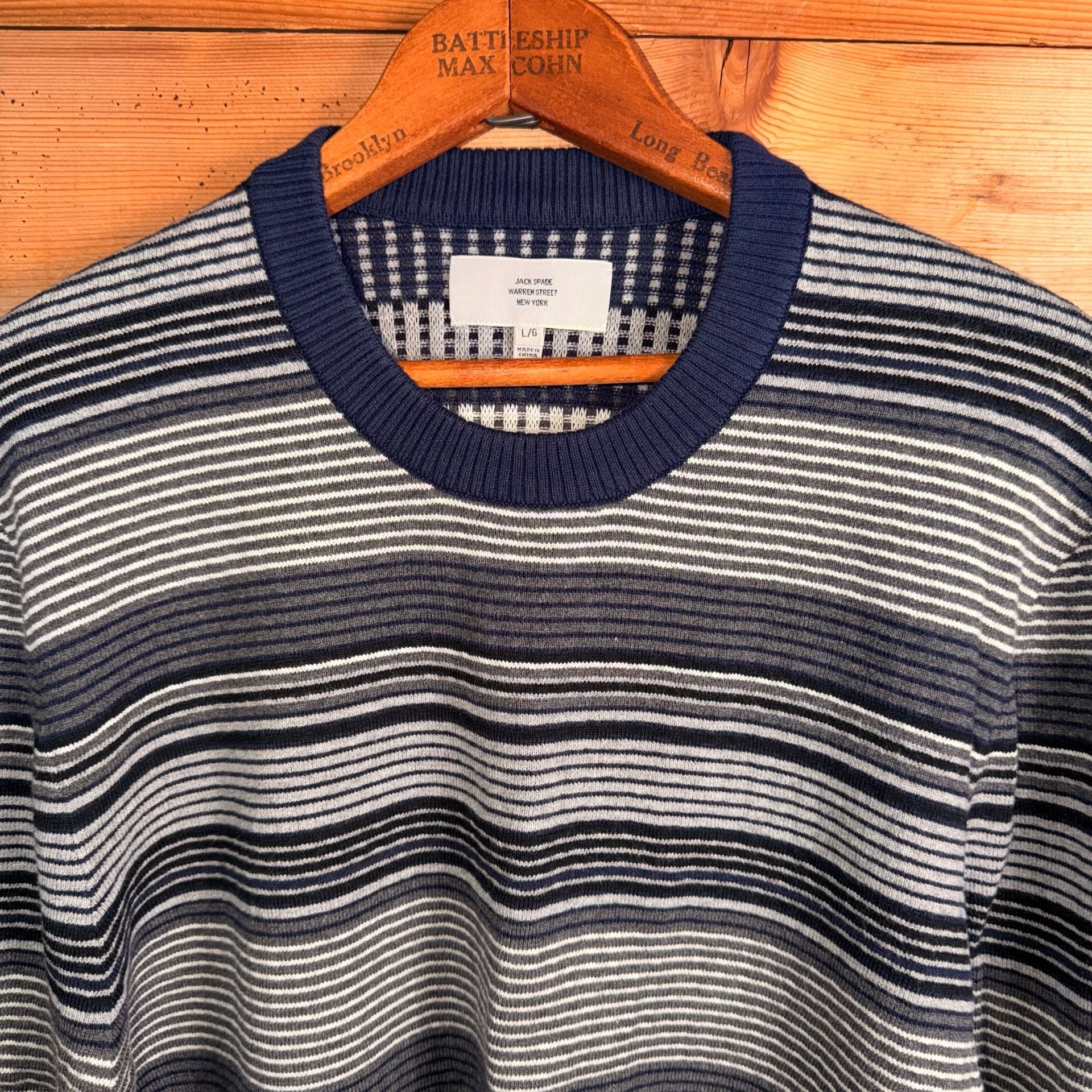 Jack Spade Striped Crewneck Sweater Multi-Color Size L 4