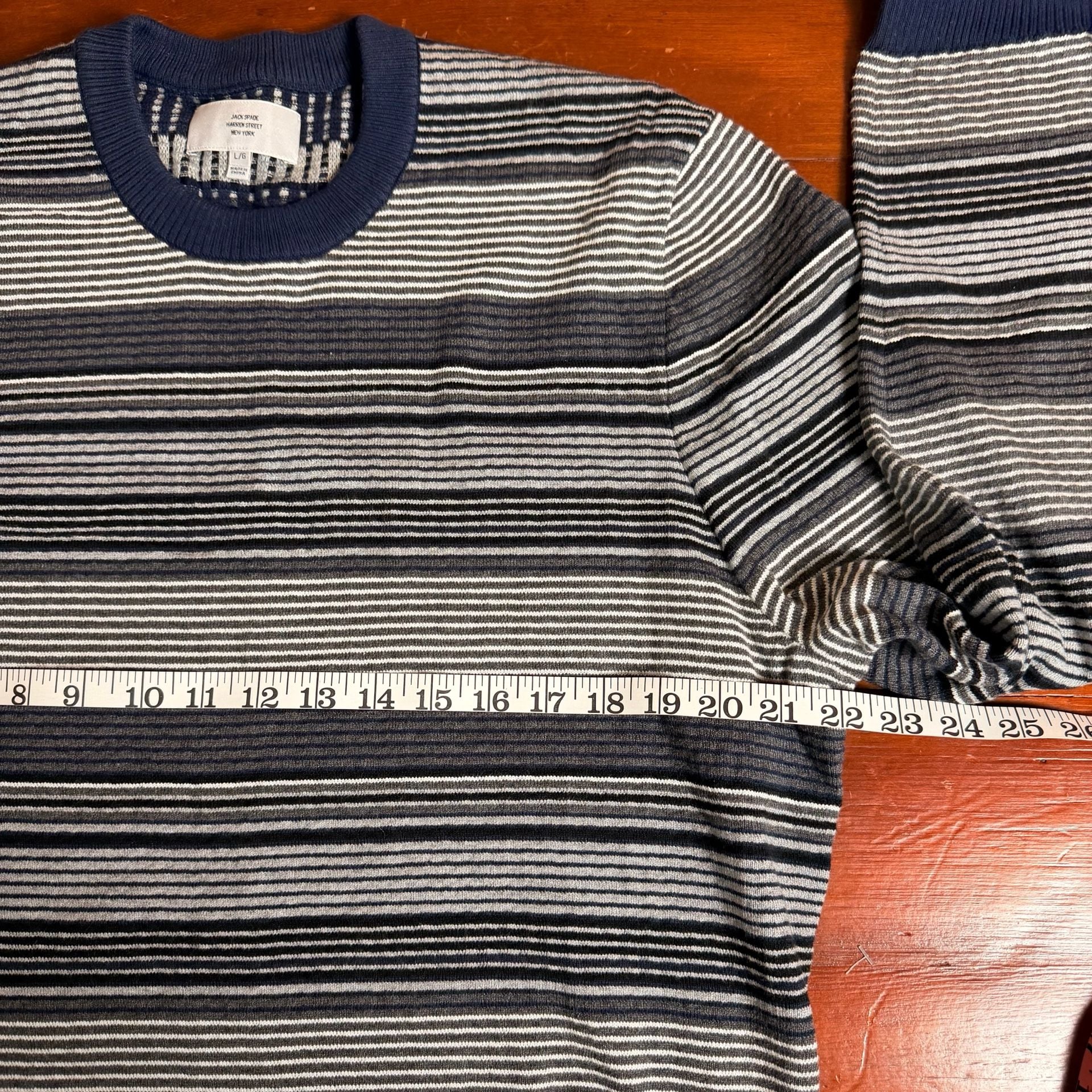 Jack Spade Striped Crewneck Sweater Multi-Color Size L 6