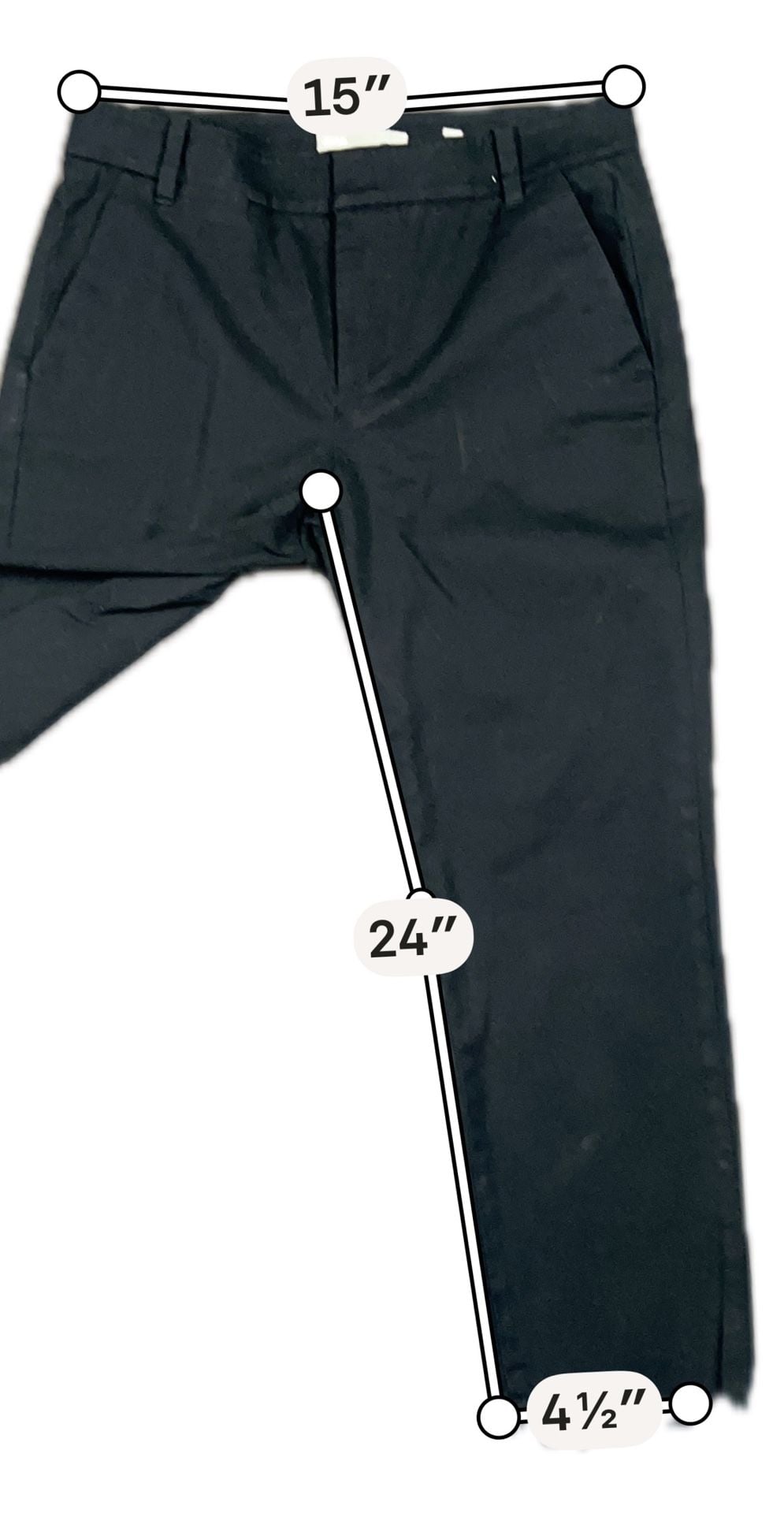Vince Chinos Size 6 Black Cotton Blend Ankle Pants 4