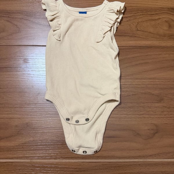 Old Navy Ribbed Flutter-Sleeve Bodysuit Size 3-6M Yellow