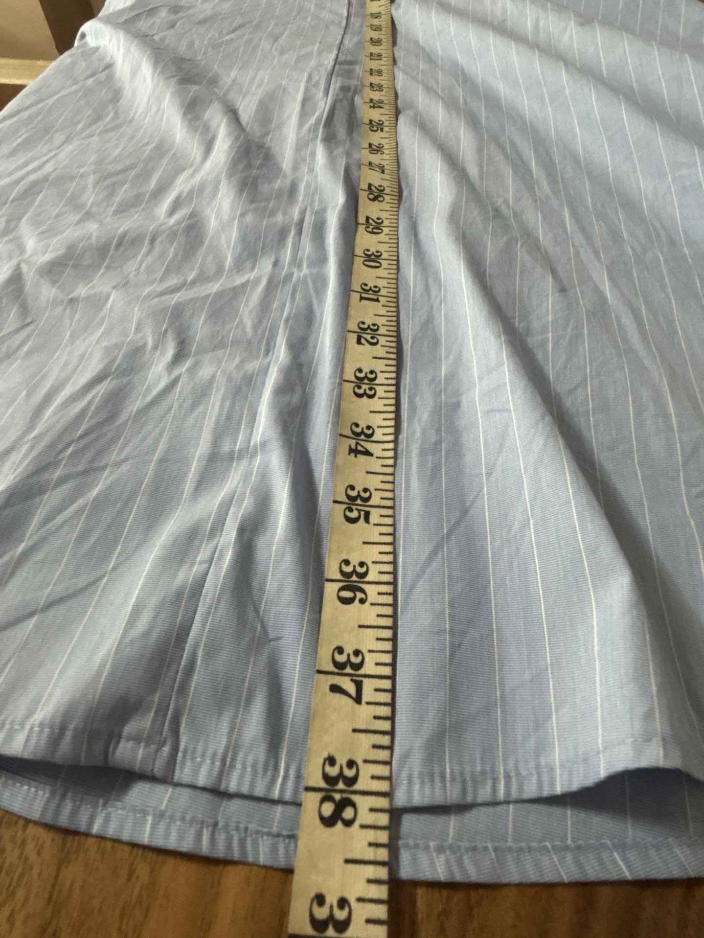Ann Taylor Factory Pinstripe Shirtdress Size 0 Blue Sleeveless Belt 11