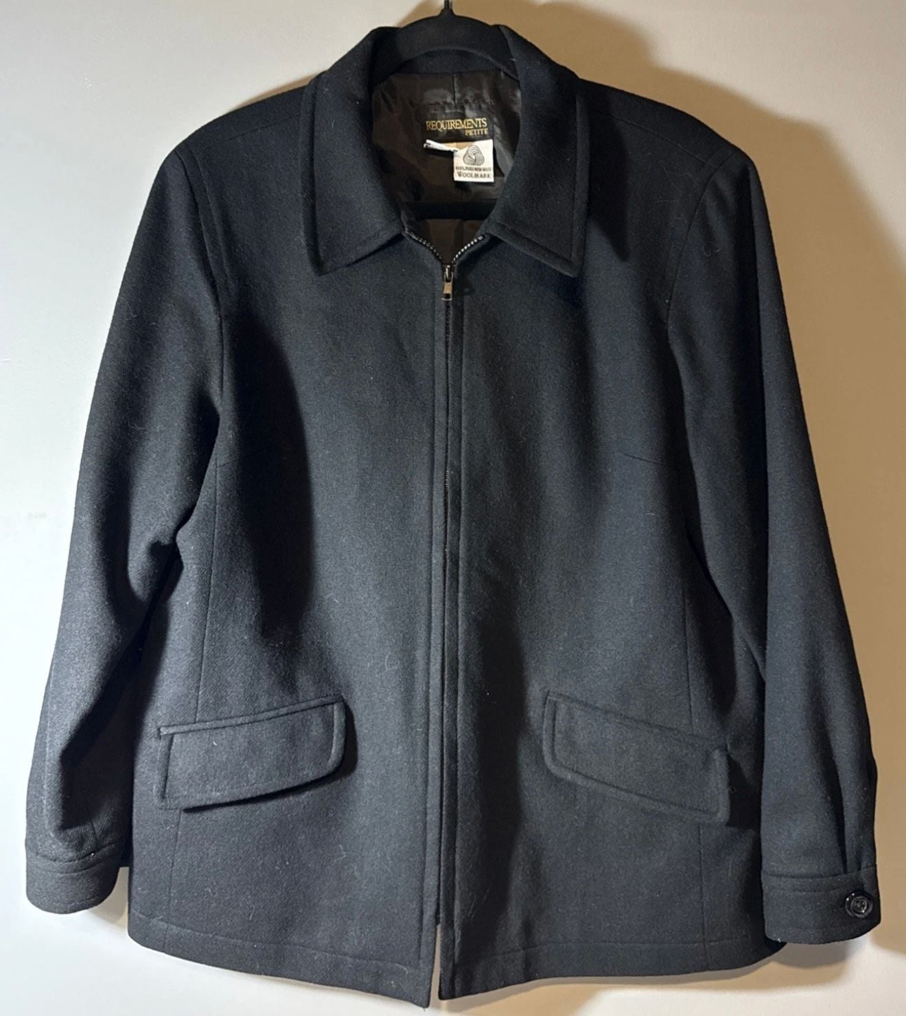 Requirements Wool Jacket Size 12P Black Full Zip Woolmark 2