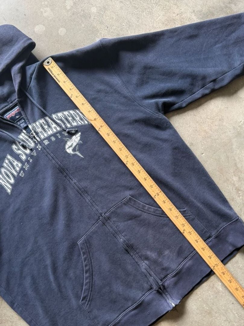 Vintage JanSport Nova Southeastern University Zip Hoodie Size Mens XL Navy Blue 8