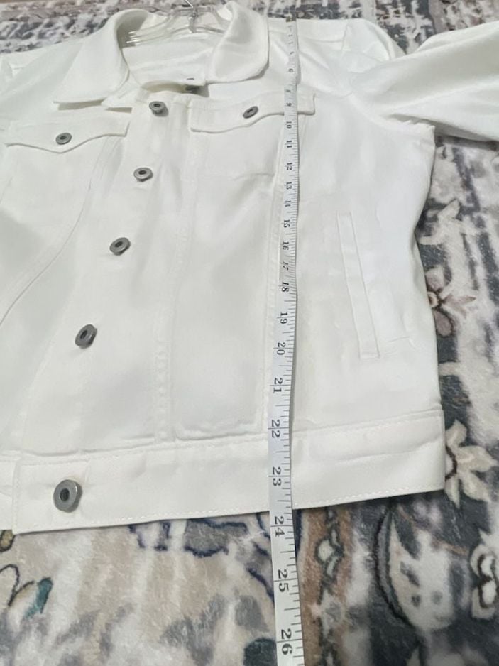 Two by Vince Camuto Denim Jacket Size XL White 8