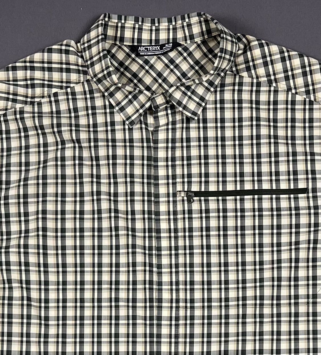 Arc'teryx Skyline Long Sleeve Plaid Button Up Shirt Size XL/TG Gray Beige 2