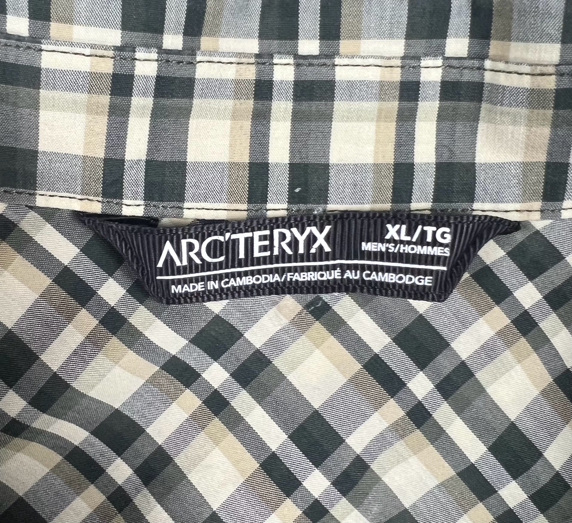 Arc'teryx Skyline Long Sleeve Plaid Button Up Shirt Size XL/TG Gray Beige 3
