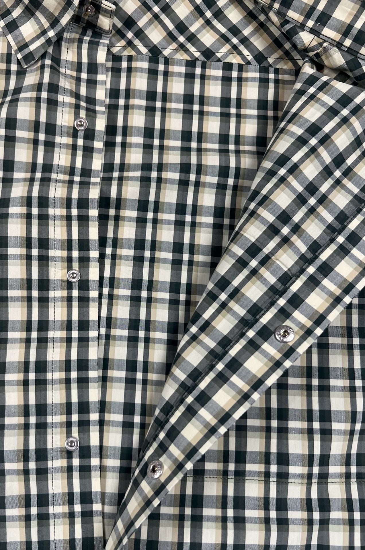 Arc'teryx Skyline Long Sleeve Plaid Button Up Shirt Size XL/TG Gray Beige 7