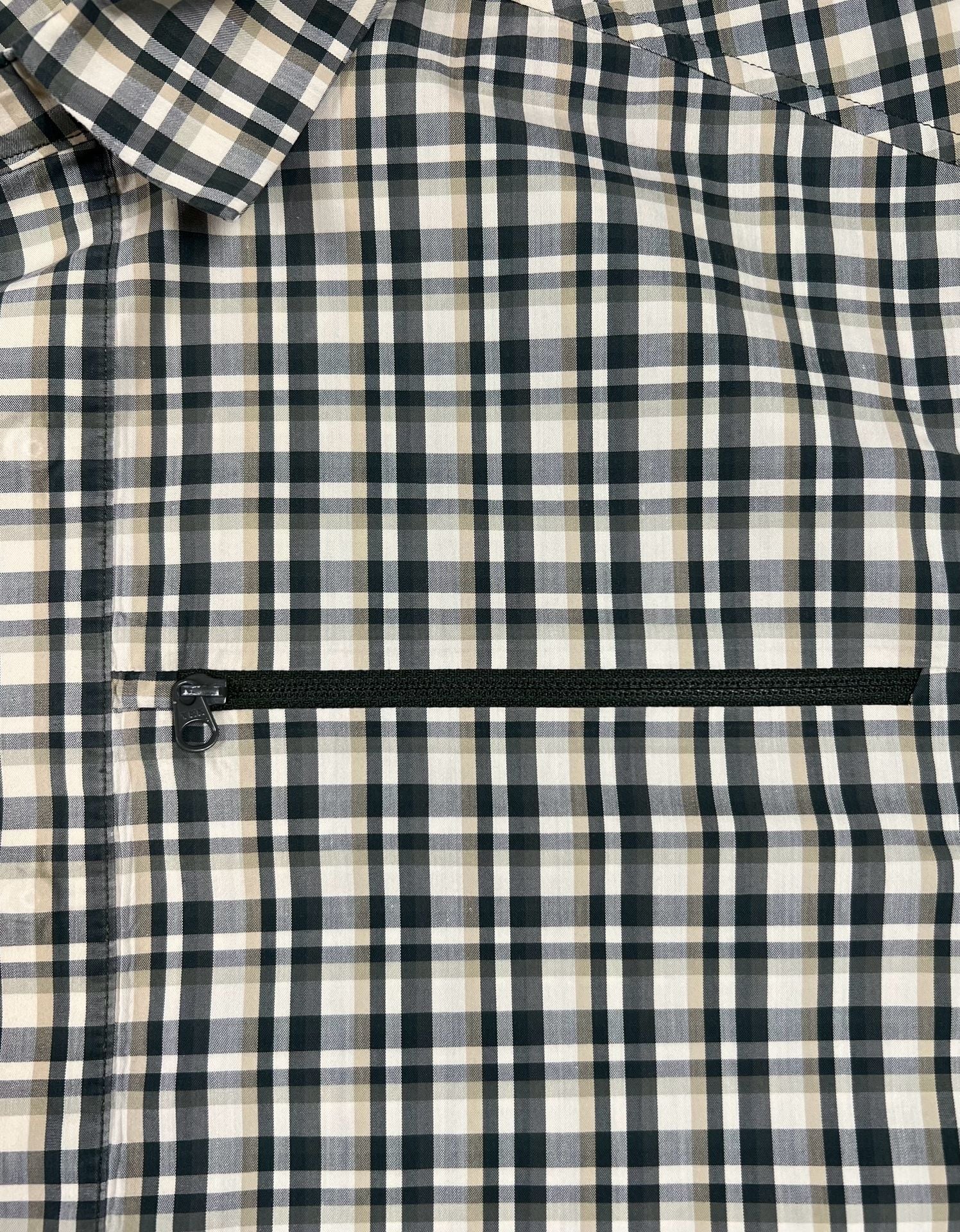 Arc'teryx Skyline Long Sleeve Plaid Button Up Shirt Size XL/TG Gray Beige 8