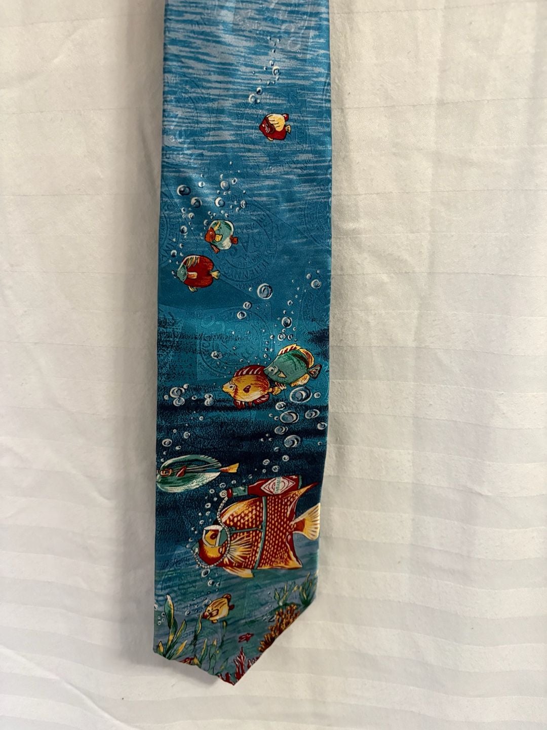 Tabasco Underwater Fish Ocean Silk Tie 1