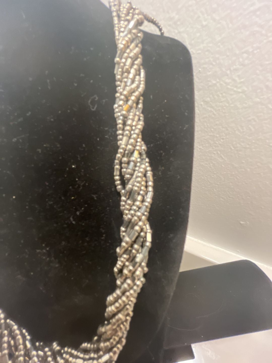 My Style Beaded Torsade Necklace And Earrings Set Gunmetal 3