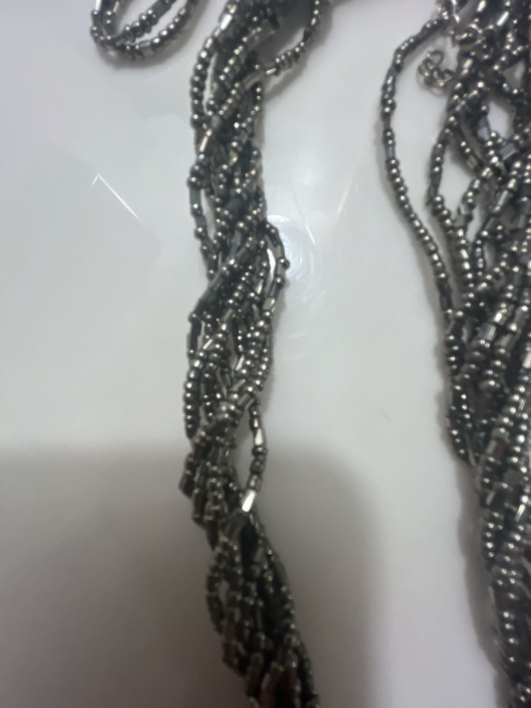 My Style Beaded Torsade Necklace And Earrings Set Gunmetal 9