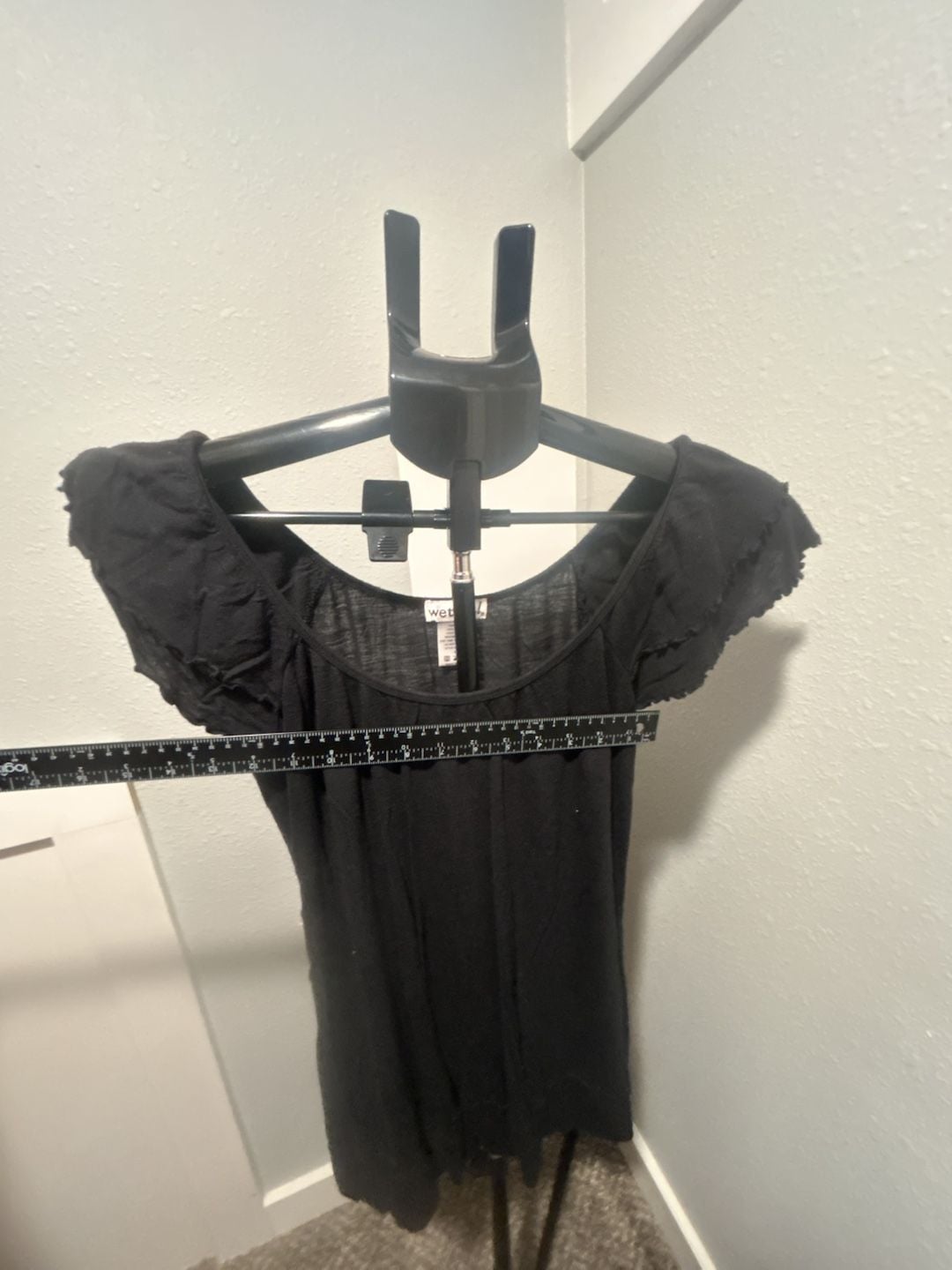 Wet Seal Dress Size M Black Rayon Ruffle Sleeve 4