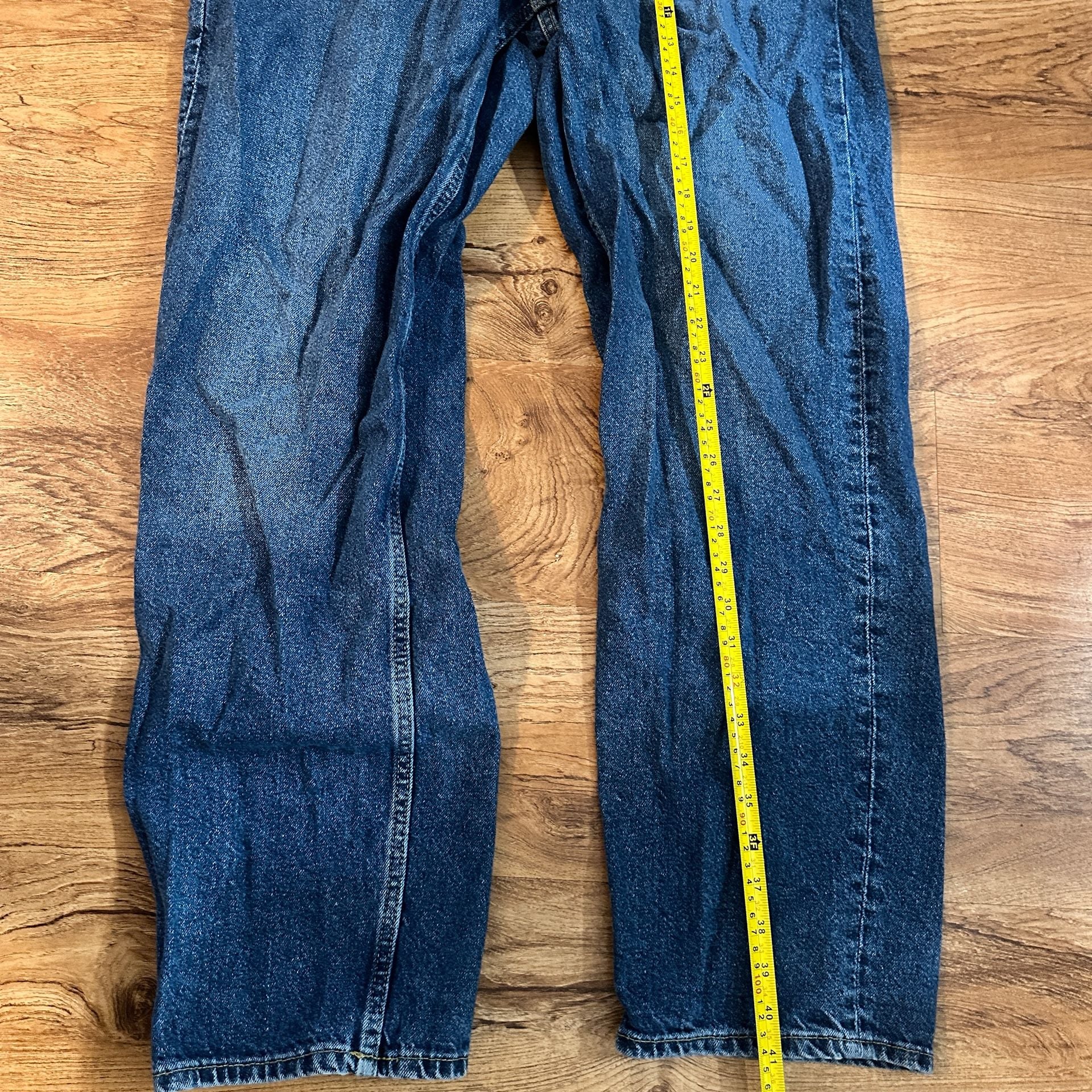 H&M 90's Baggy Jeans Size US 14 Blue Denim Recycled Collection 6