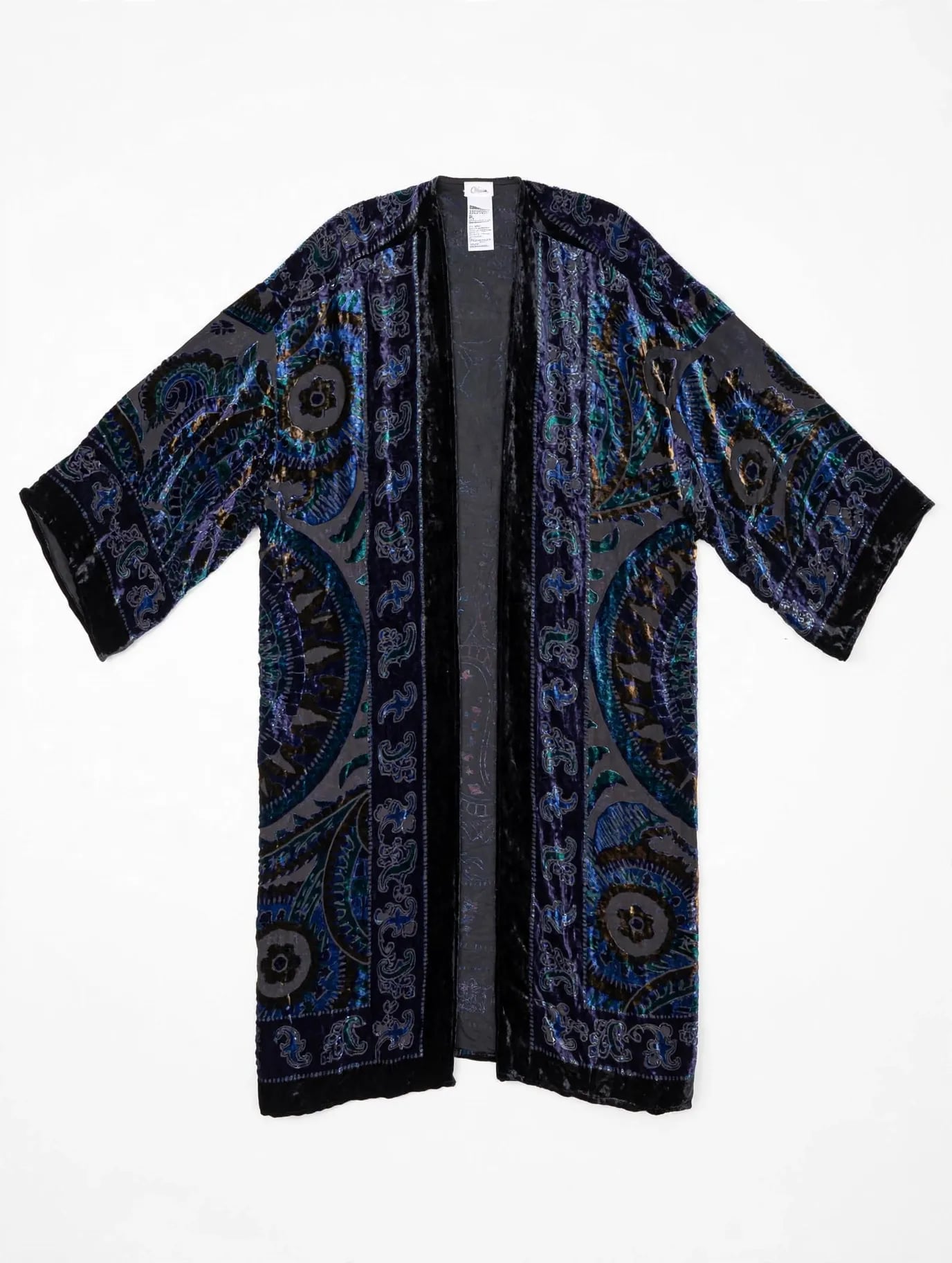 Chico's Velvet Burnout Paisley Kimono Duster Jacket 2