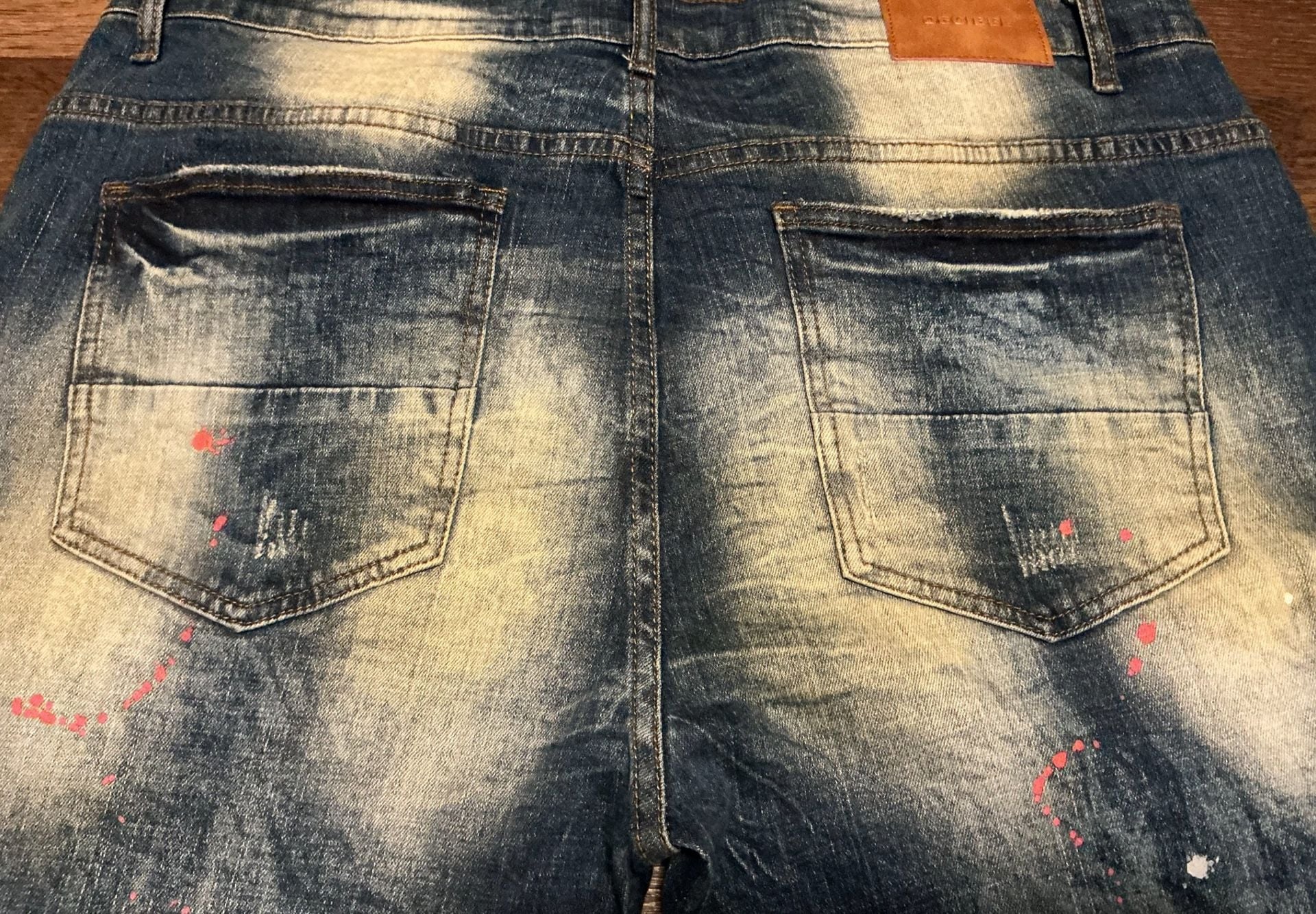 Decibel Distressed Paint Splatter Cargo Denim Jeans Paint 8