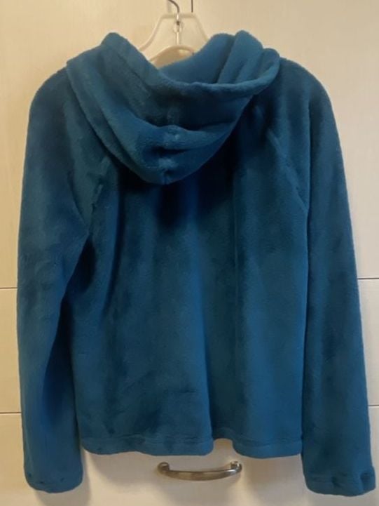 American Giant Zip Hoodie Wm Size XL Blue Sherpa Fleece Jacket 6