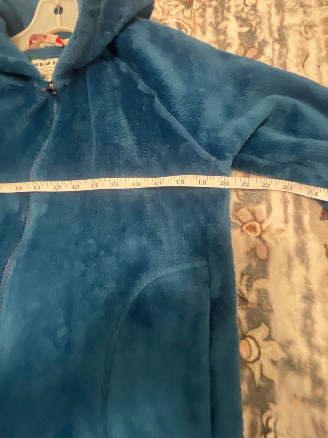 American Giant Zip Hoodie Wm Size XL Blue Sherpa Fleece Jacket 9