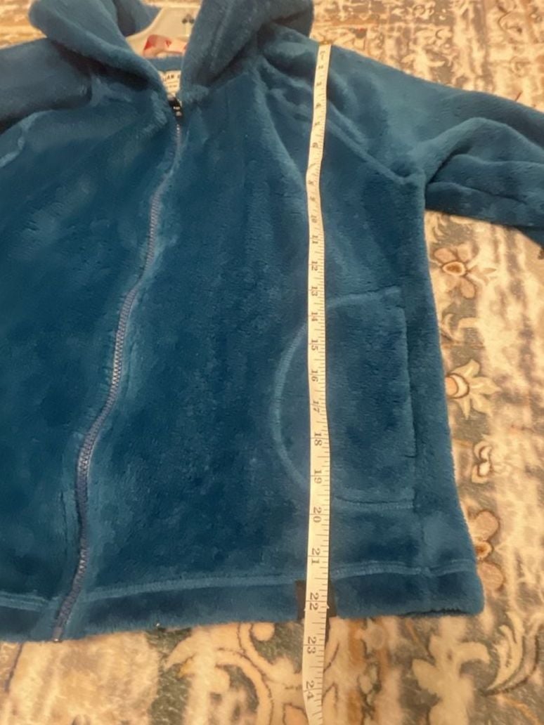 American Giant Zip Hoodie Wm Size XL Blue Sherpa Fleece Jacket 10