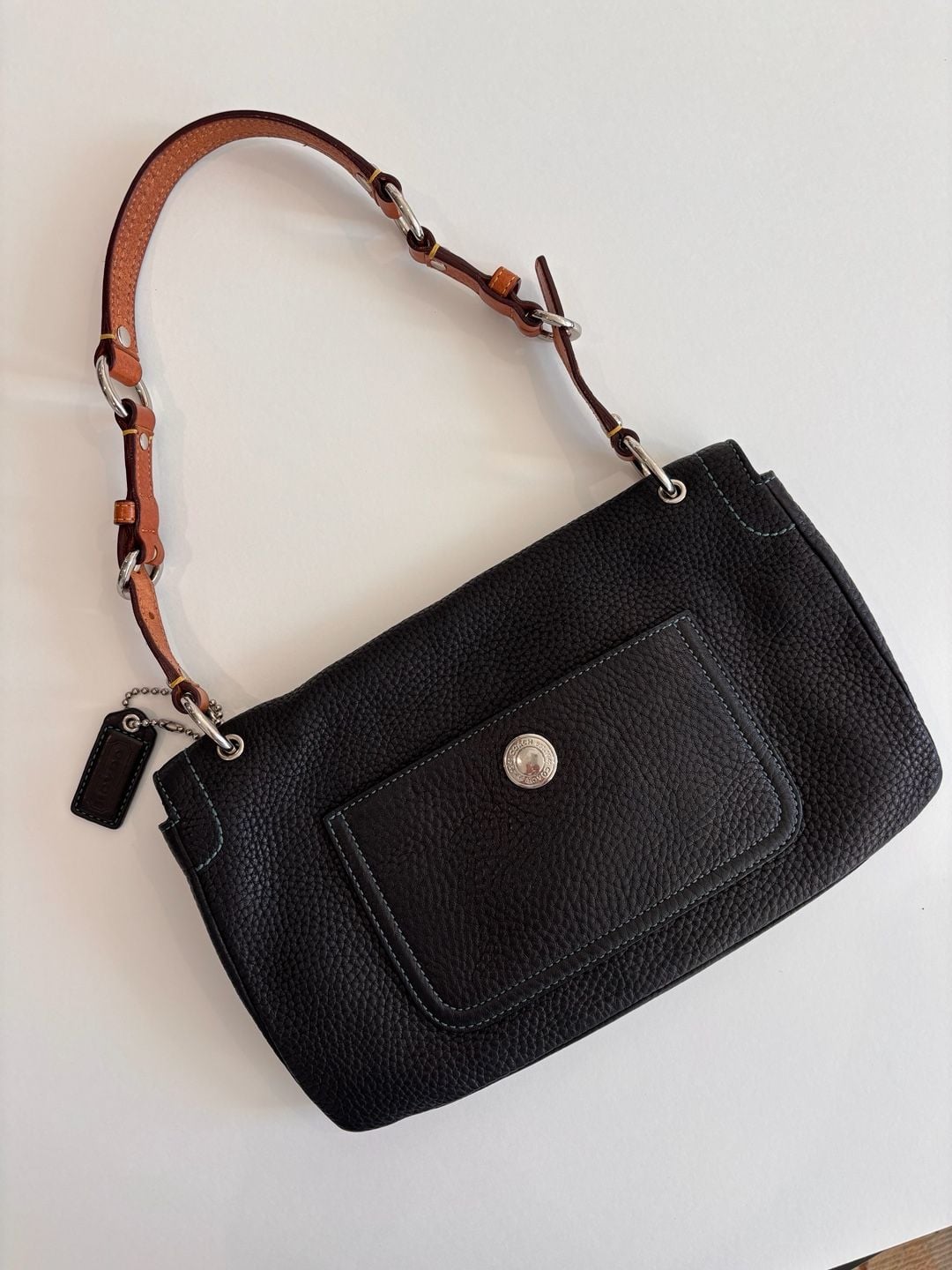 Coach Chelsea Pebbled Leather Shoulder Bag Black 4