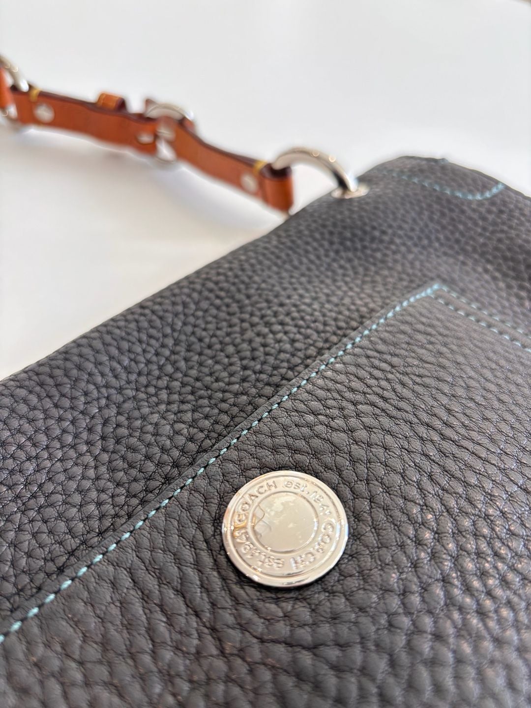 Coach Chelsea Pebbled Leather Shoulder Bag Black 5
