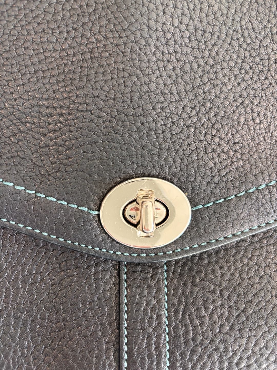 Coach Chelsea Pebbled Leather Shoulder Bag Black 6