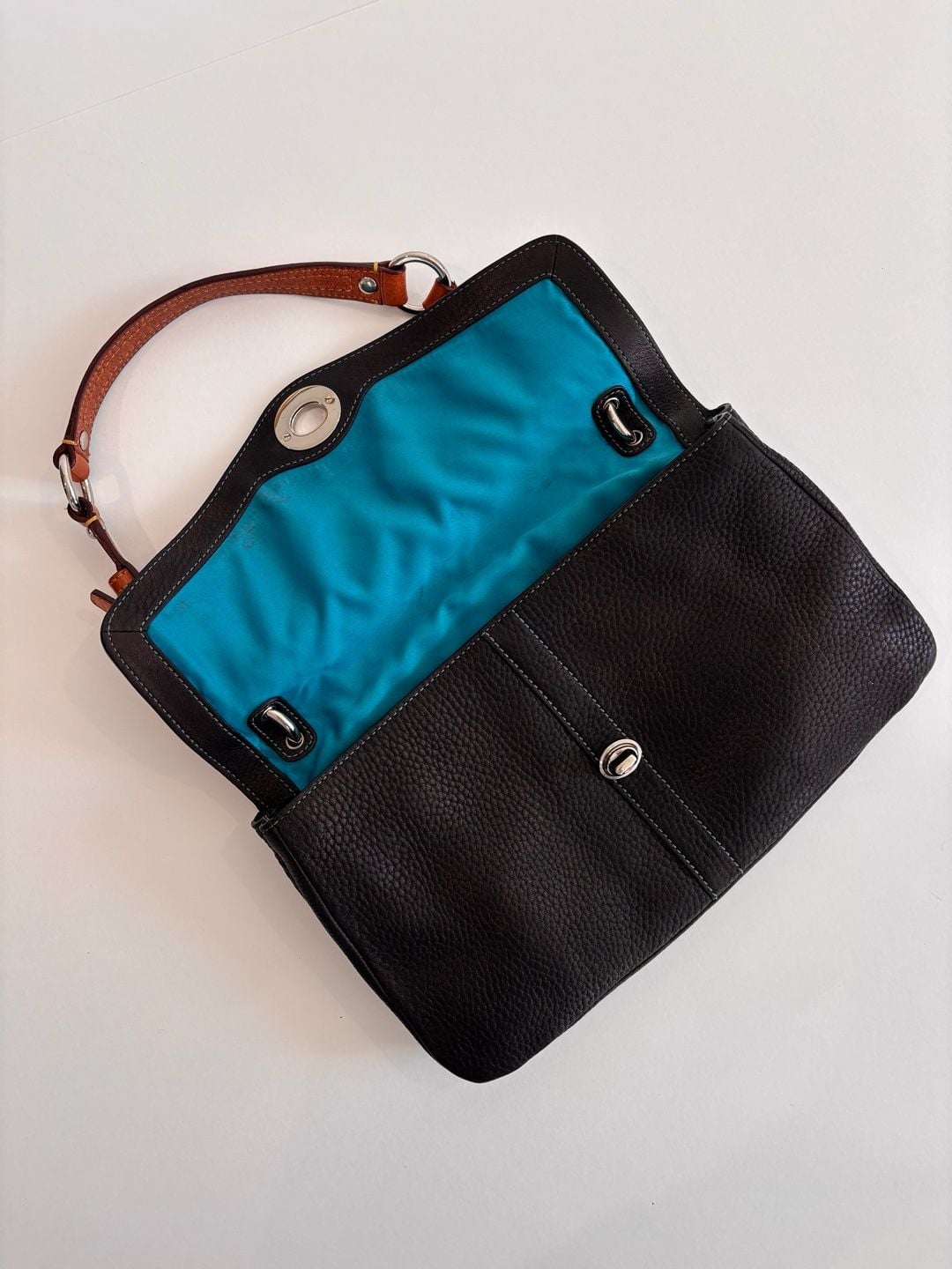 Coach Chelsea Pebbled Leather Shoulder Bag Black 8
