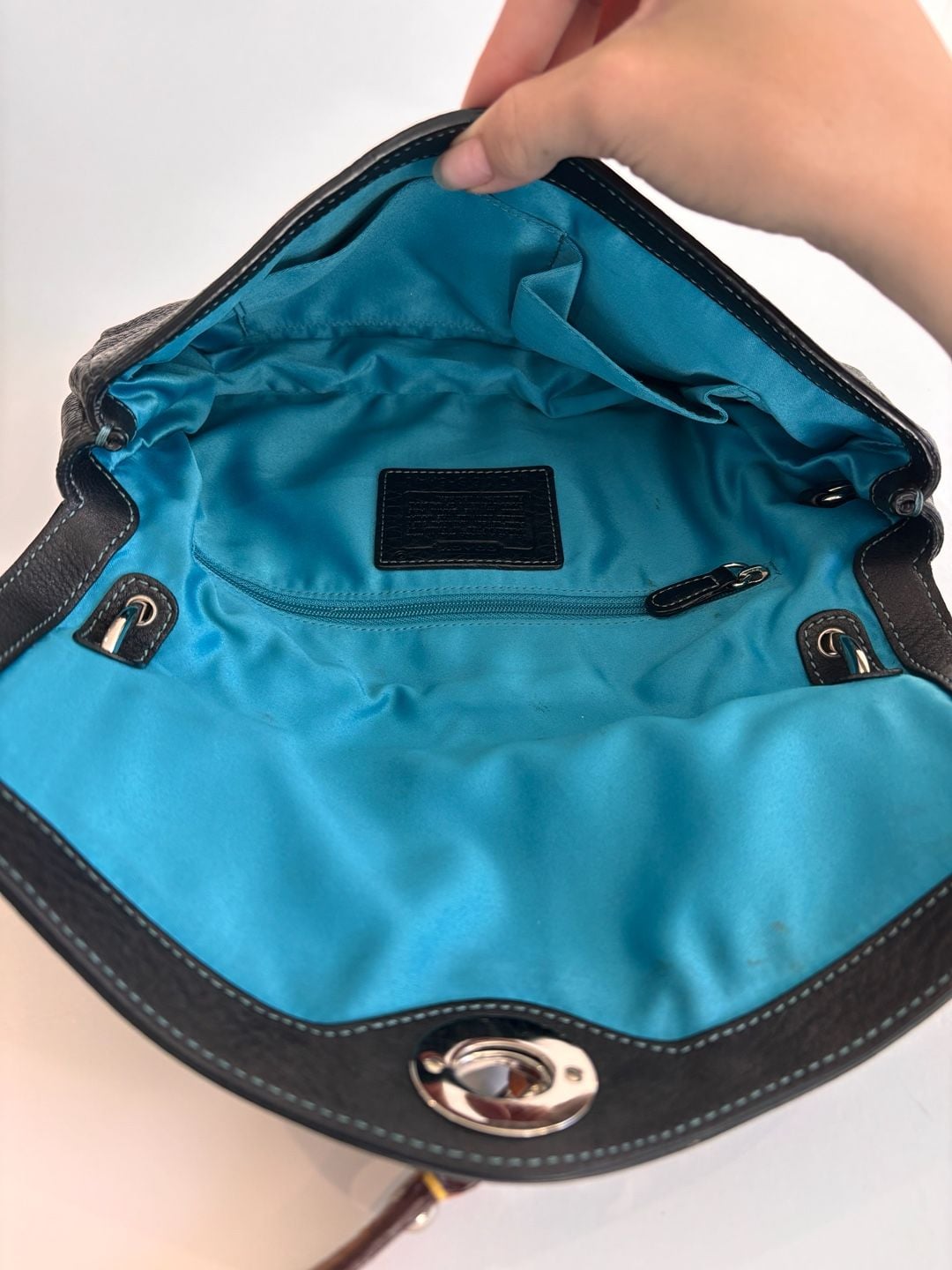 Coach Chelsea Pebbled Leather Shoulder Bag Black 9