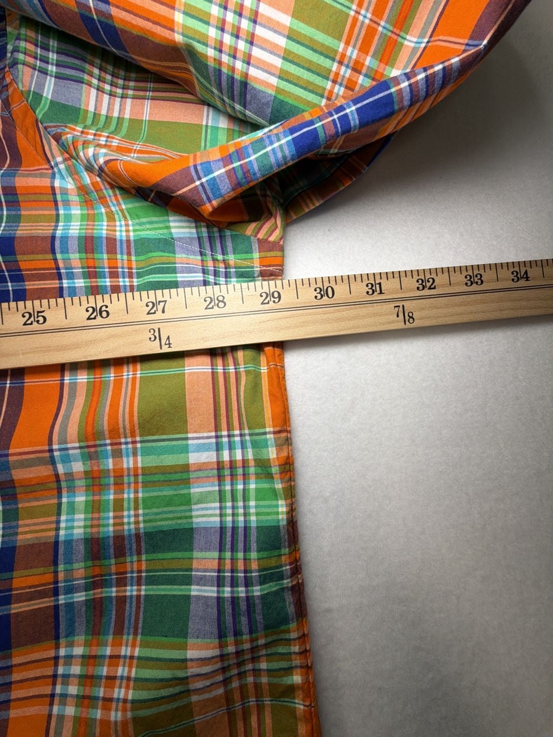 Ralph Lauren Men’s 2XB Plaid Button Down Shirt Orange Green Preppy Fall Classic 9