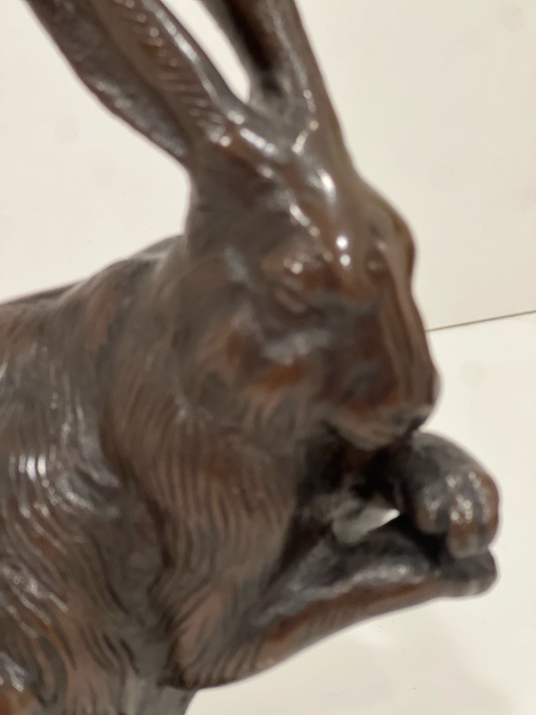 Vintage Cast Bronze Rabbit Pair Sculptures Statues 6