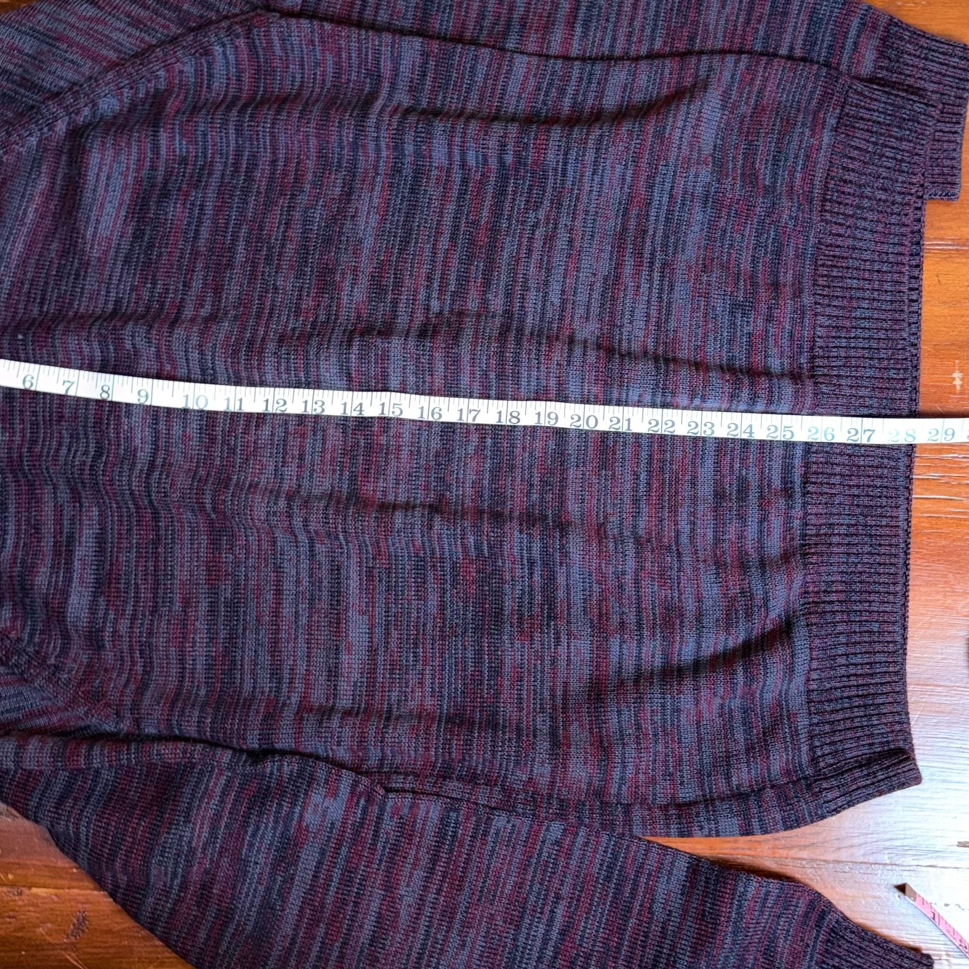 Guess Henley Sweater Size XL Maroon Black Striped Knit Pullover 6