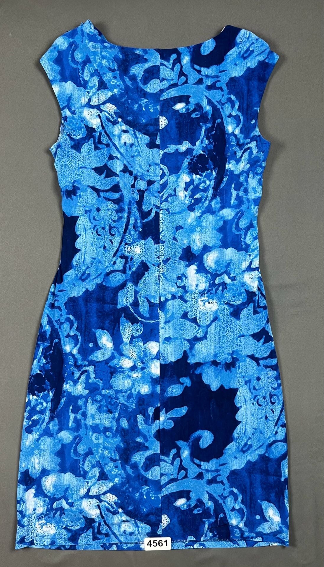 Lauren Ralph Lauren Dress Size 12 Blue Floral Cowl Neck Sleeveless 3