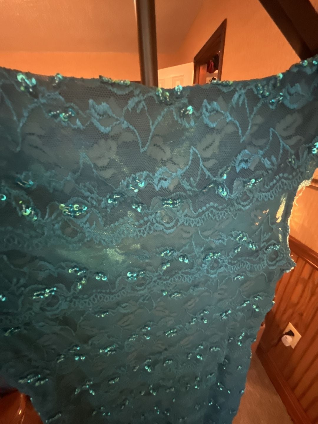 Marina Beaded Lace Dress Size 12 Green 4
