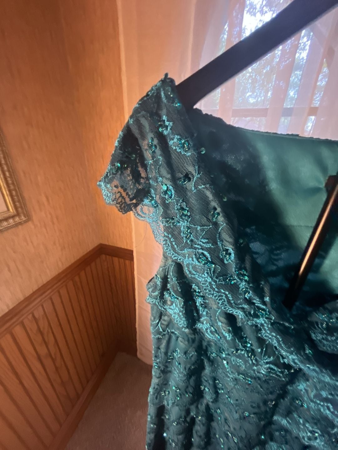 Marina Beaded Lace Dress Size 12 Green 5