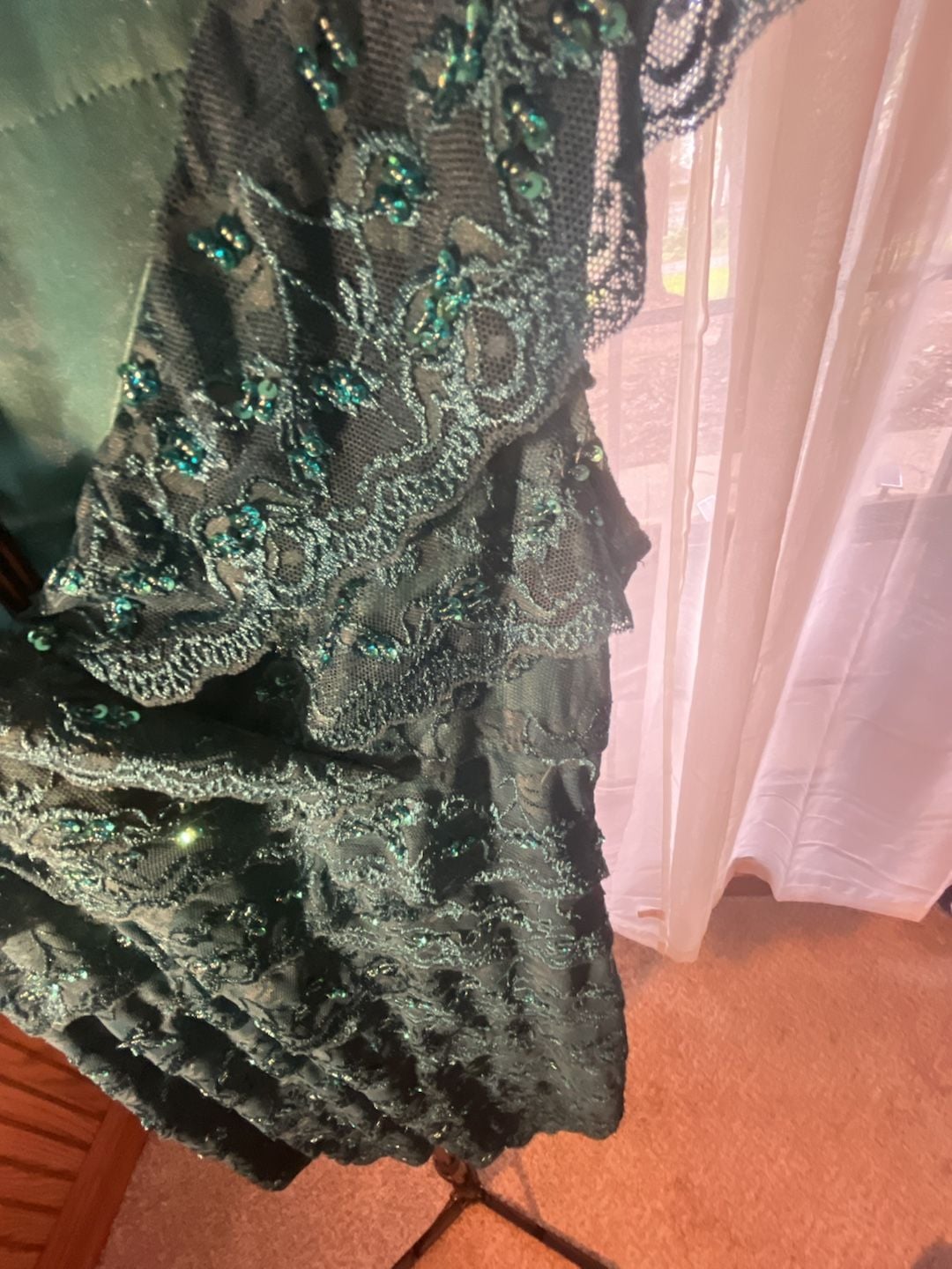 Marina Beaded Lace Dress Size 12 Green 7