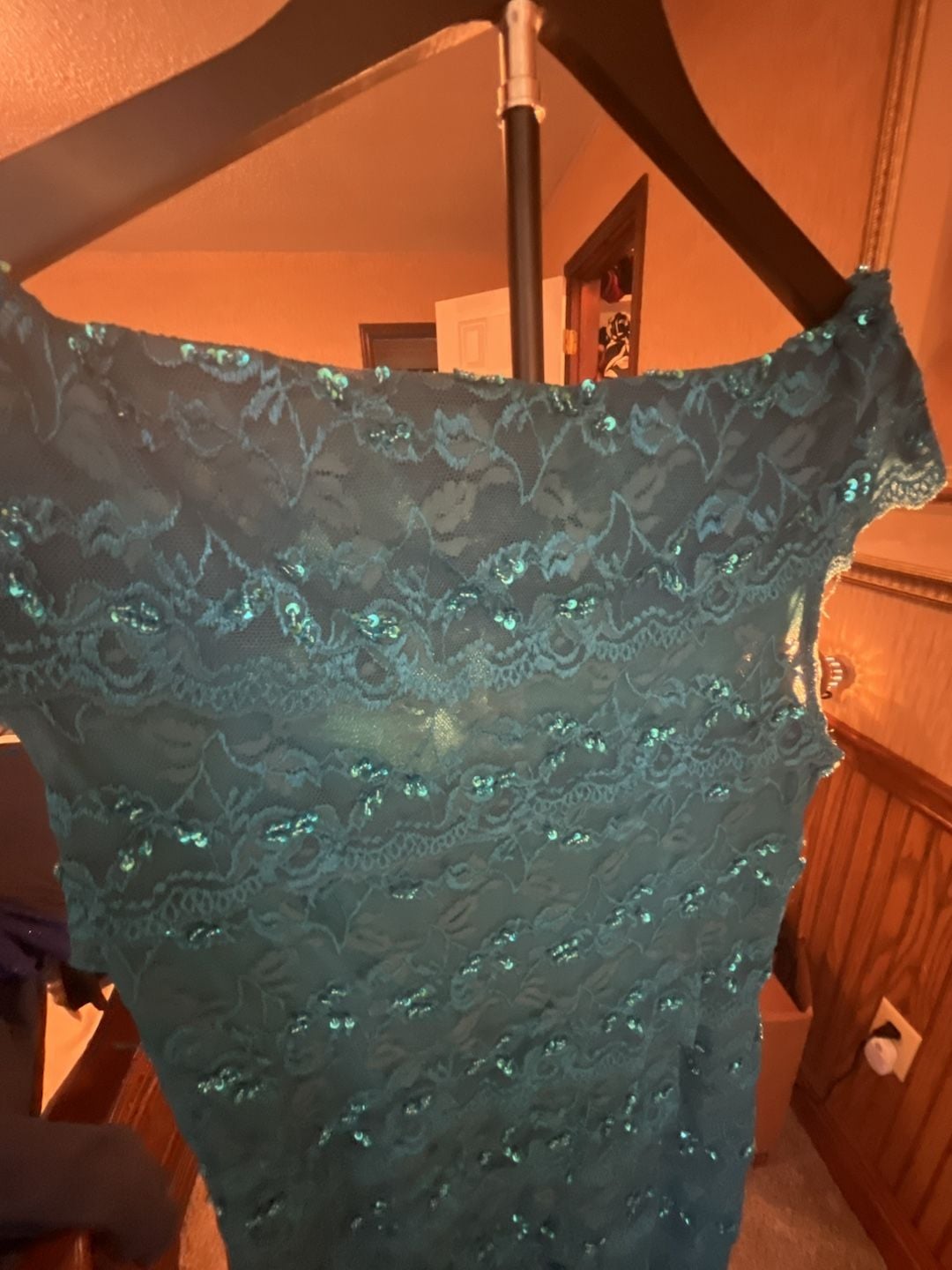 Marina Beaded Lace Dress Size 12 Green 11