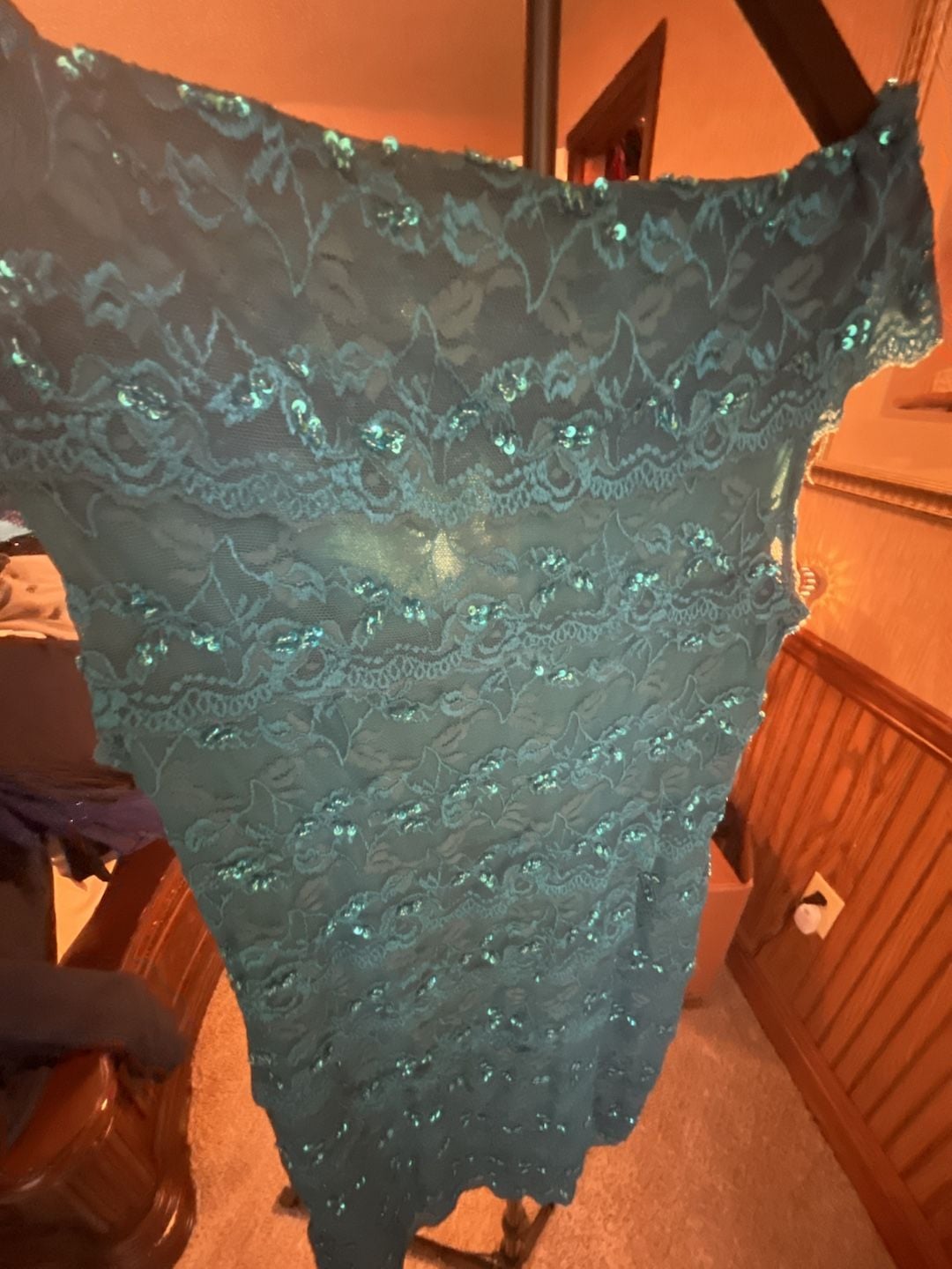 Marina Beaded Lace Dress Size 12 Green 12