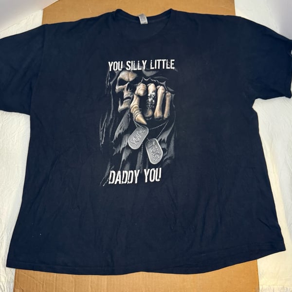 Graphic T-Shirt Size 2XL Black Grim Reaper You Silly Little Gildan