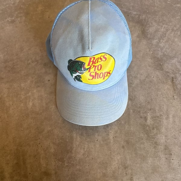 Bass Pro Shops Trucker Hat Light Blue Mesh Snapback
