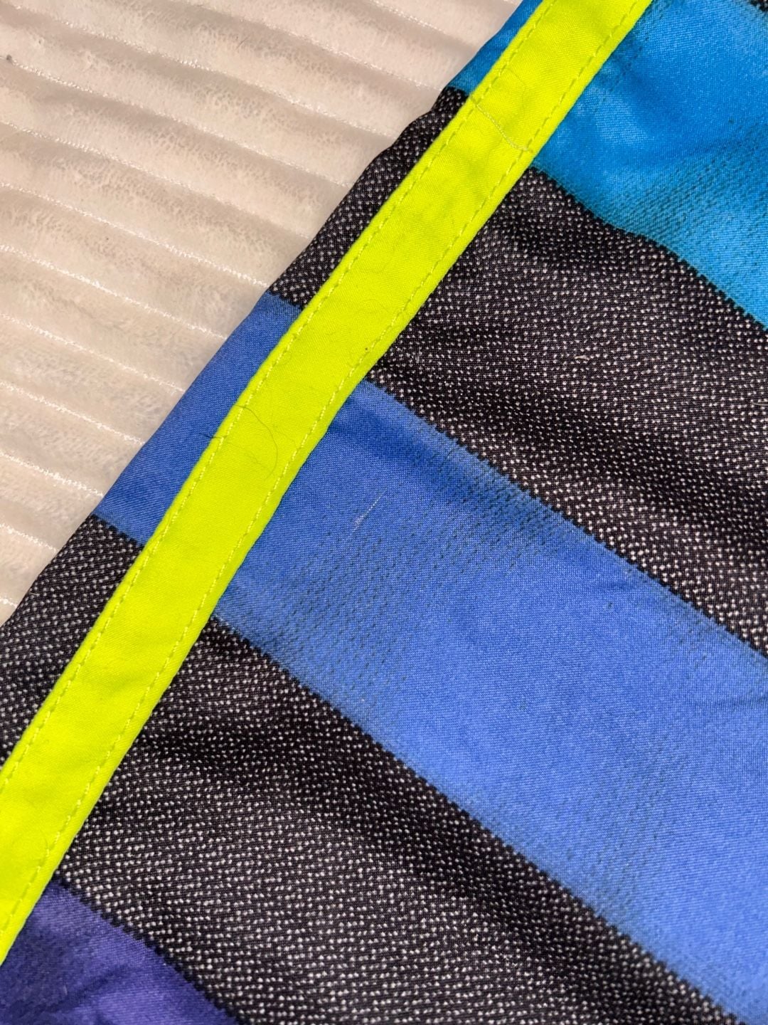 Hurley Phantom Board Shorts Striped Neon Yellow Blue Size 28 4