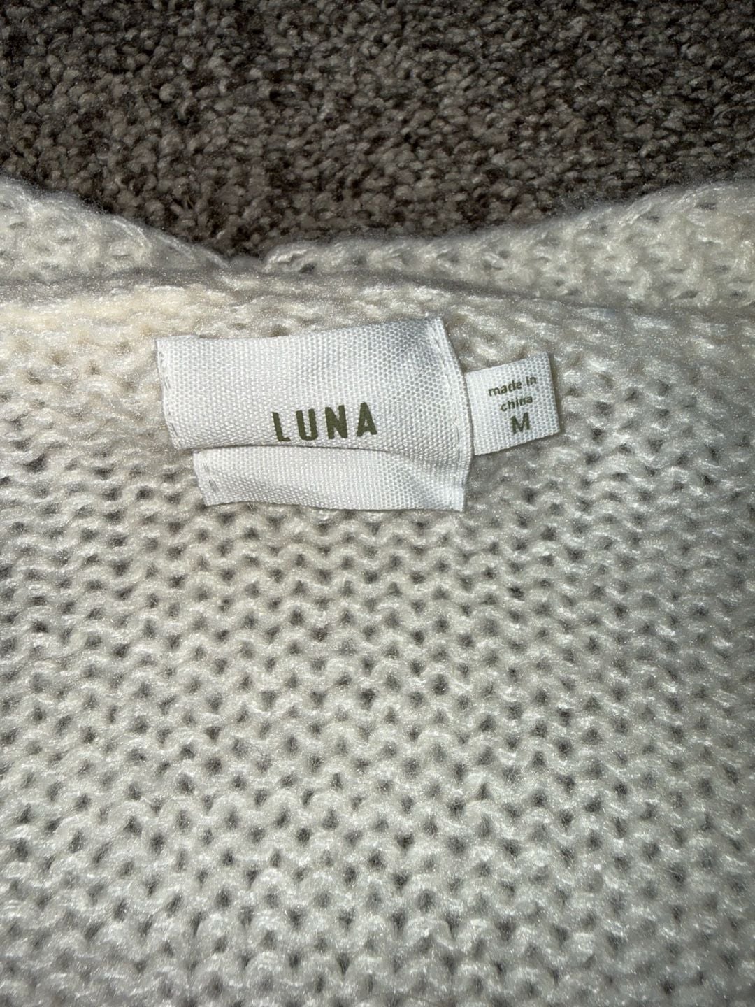 Luna Cardigan Size M Cream 3D Floral Applique Knit V-Neck Sweater 4
