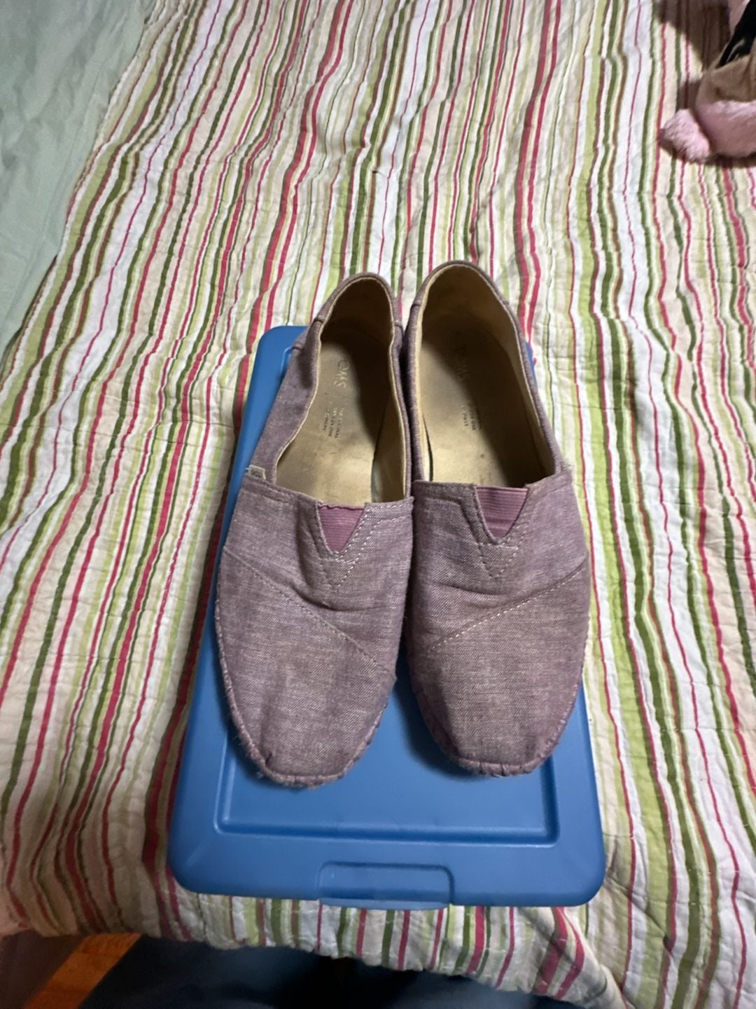 TOMS Alpargata Slip-On Shoes Women's Size 9 Purple Chambray 2