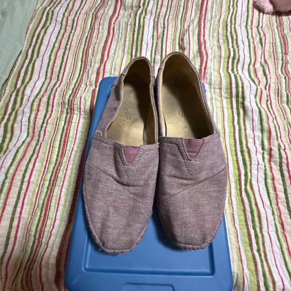 TOMS Alpargata Slip-On Shoes Women's Size 9 Purple Chambray
