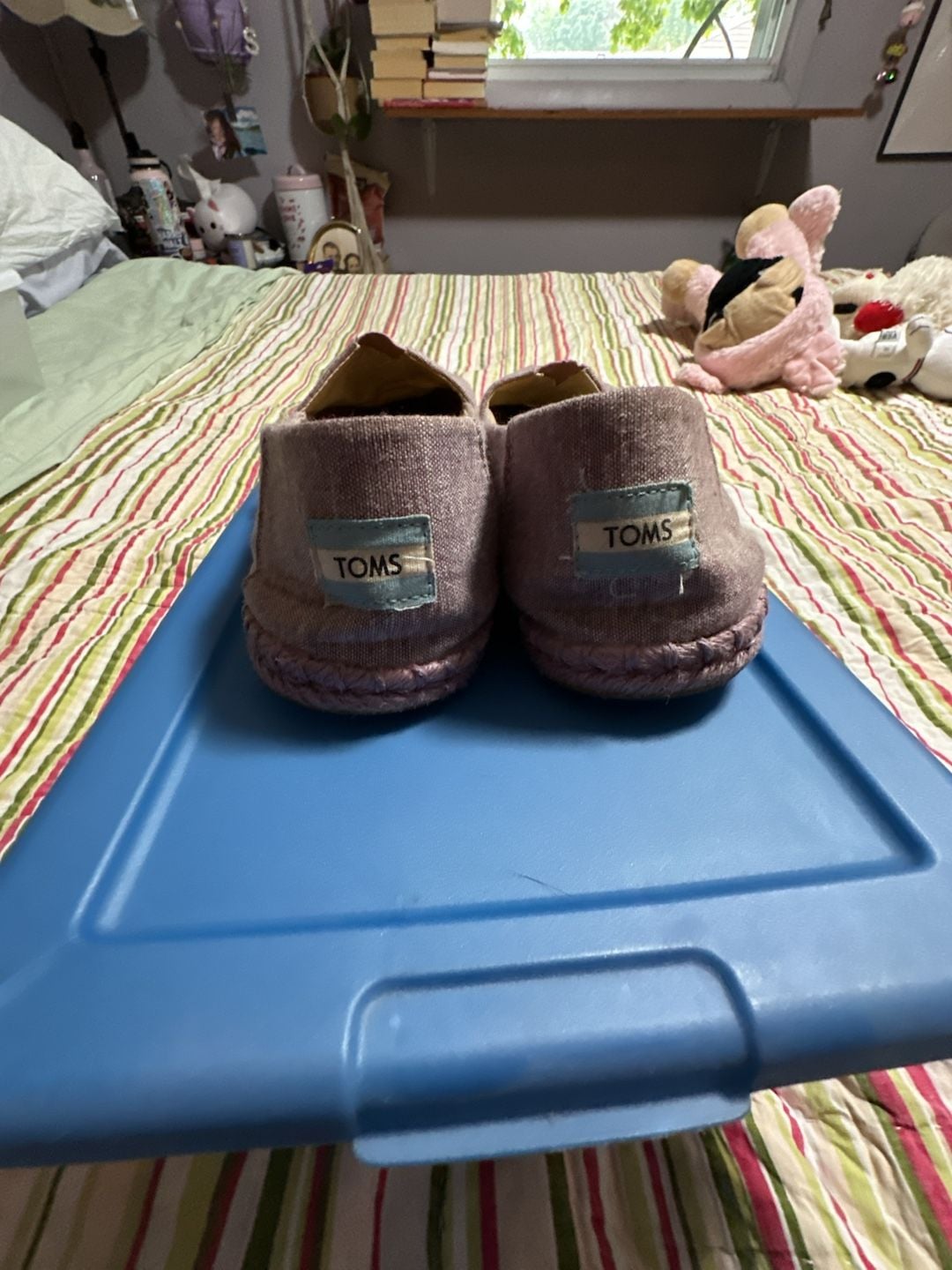 TOMS Alpargata Slip-On Shoes Women's Size 9 Purple Chambray 3