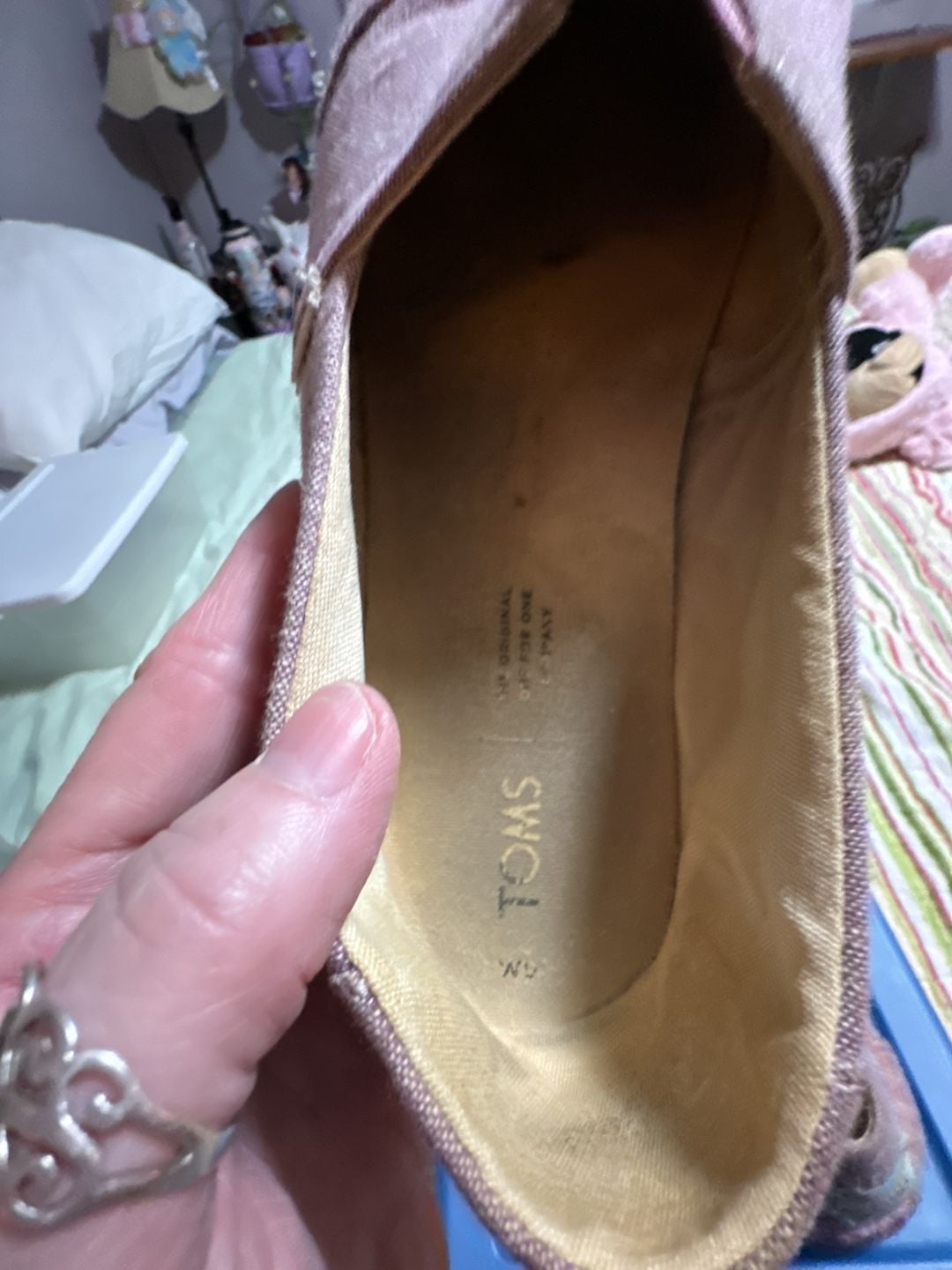 TOMS Alpargata Slip-On Shoes Women's Size 9 Purple Chambray 4
