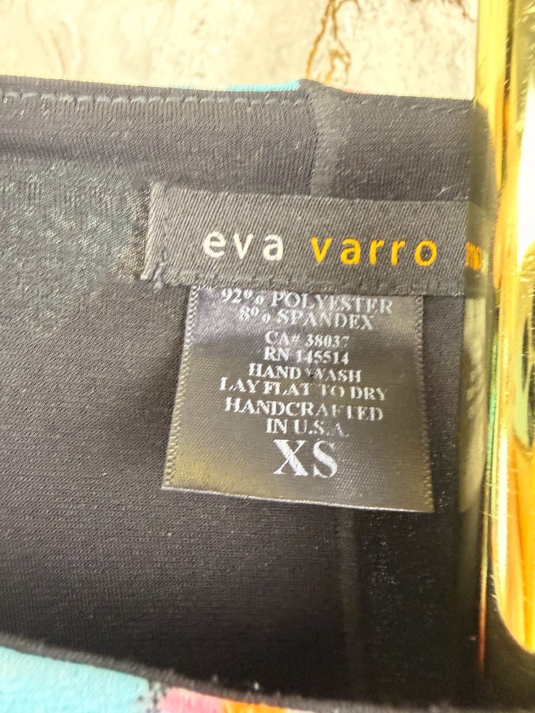 Eva Varro Dress Size XS Multi Color Abstract Print Ruched Sleeve tunic blouse 5