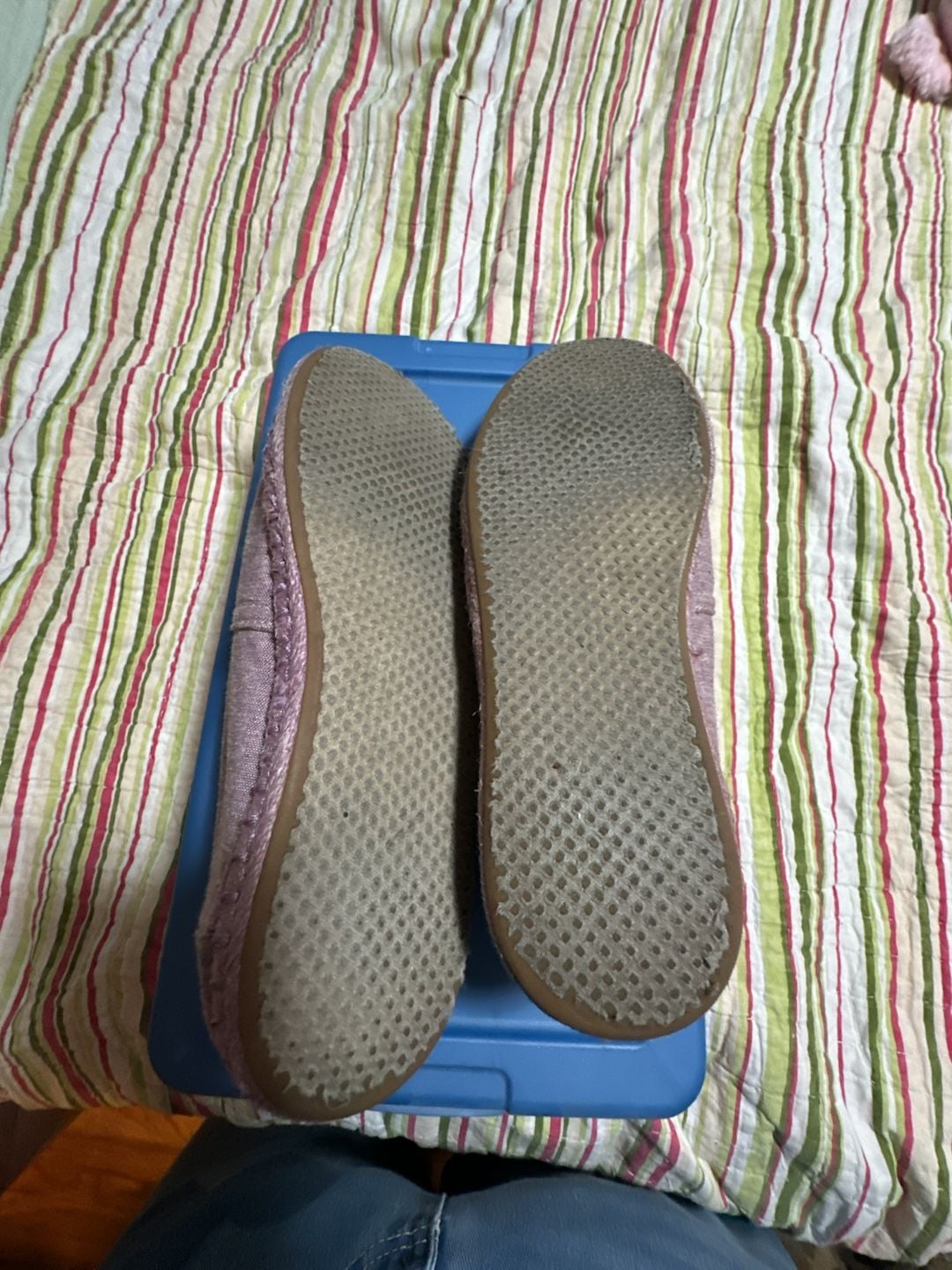 TOMS Alpargata Slip-On Shoes Women's Size 9 Purple Chambray 5